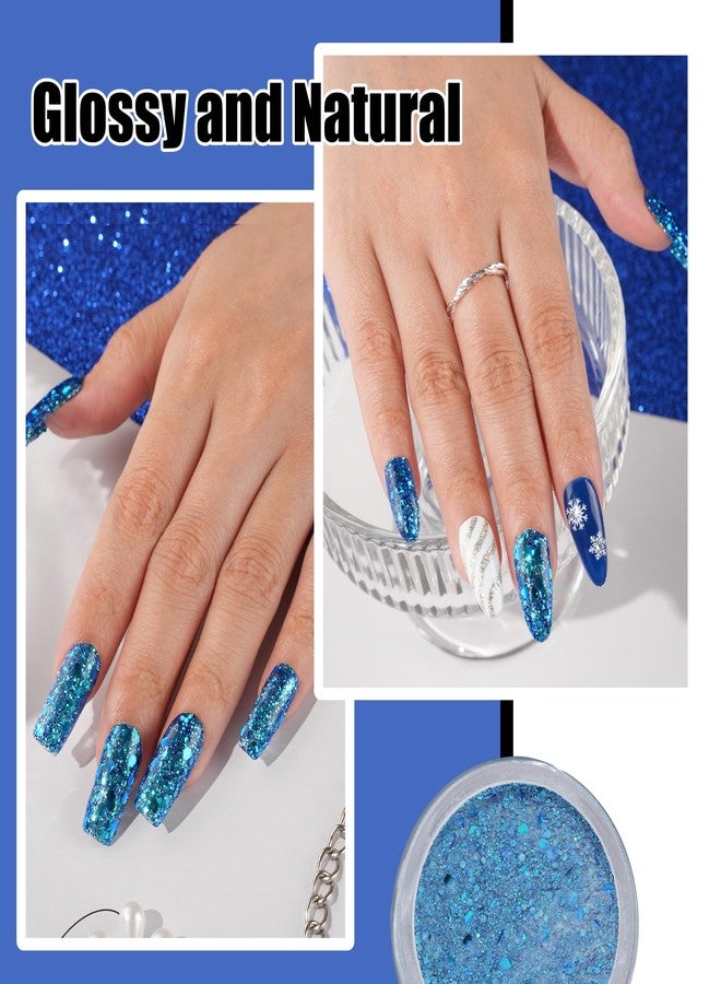 EODCI Glitter Chameleon Blue Dip Powder, 1 Oz/28g Nail Dipping Powder for DIY Manicure, Salon at Home, Easy to Use, No Nail Lamp Needed, Long Lasting, Shimmery Finish - Image 3